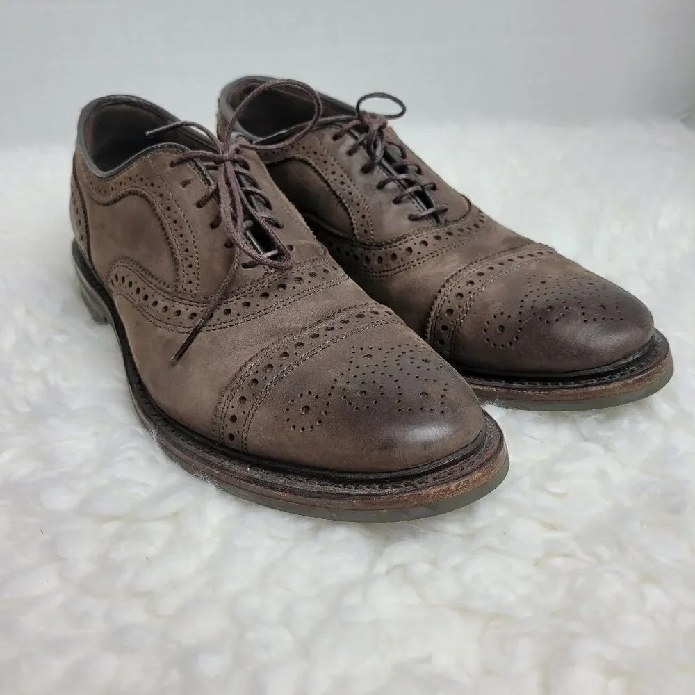 Allen Edmonds Strandmok Mens Size 8 D  Brown Nubuck Suede Dainite Rubber Sole